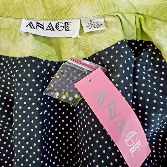 NWT Anage Green Sequin & Pearl Zip Jacket - Picture 9 of 10